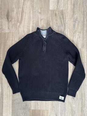 H&M Boys Dress Black Half-Zip Knit Sweater Size 10/12